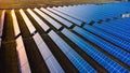 Photovoltaic power plants and remote renewable energy solar panels Royalty Free Stock Photo