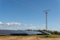 Photovoltaic solar energy park on a sunny day Royalty Free Stock Photo