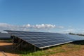 Photovoltaic solar energy park on a sunny day Royalty Free Stock Photo