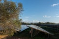 Photovoltaic solar energy park on a sunny day