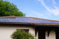 Photovoltaic solar modern panel on the roof of a house Royalty Free Stock Photo
