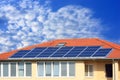 Photovoltaic solar panel on roof Royalty Free Stock Photo