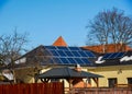 Photovoltaic solar panels on residentual house rooftop Royalty Free Stock Photo