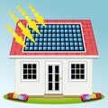 Photovoltaic solar panels on the roof of a house. Royalty Free Stock Photo