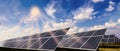 Photovoltaic system and sun Royalty Free Stock Photo