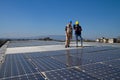 Photovoltaic workers Royalty Free Stock Photo