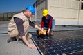 Photovoltaic workers Royalty Free Stock Photo