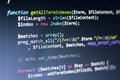 PHP back-end code. Computer programming source code. Abstract screen of web developer. Digital technology modern background Royalty Free Stock Photo