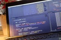 PHP back-end code. Computer programming source code. Abstract screen of web developer. Digital technology modern background Royalty Free Stock Photo