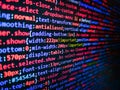 Php code on blue background in code editor. Modern technologies, web cascading design. Digital abstract bits data stream, cyber Royalty Free Stock Photo