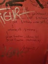PHP code graffiti on a red wall Royalty Free Stock Photo