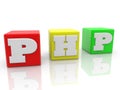 PHP concept on colorful toy blocks Royalty Free Stock Photo