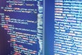 PHP development, software site code. Abstract concept graphic technology element Abstract software process. Front-end applications Royalty Free Stock Photo