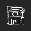 PHP file chalk white icon on black background