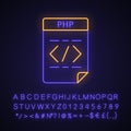 PHP file neon light icon Royalty Free Stock Photo