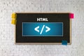 PHP HTML DEVELOPER Web Code design Programmer working in a soft Royalty Free Stock Photo