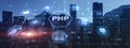 PHP Interpreted programming language. Hypertext Preprocessor Programming Royalty Free Stock Photo