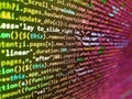Php language and coding function developer. Coding application by programmer developer. Web abstract programming and created virus Royalty Free Stock Photo