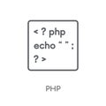 Php linear icon. Modern outline Php logo concept on white backgr