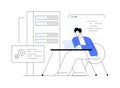 PHP and MySql development abstract concept vector illustration.