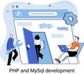 PHP and MySql development. Software website developer, programmer service, programming language