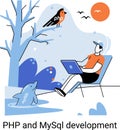 PHP and MySql development. Software website developer, programmer service, programming language
