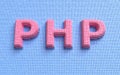 PHP Programming Language. Development concept. Coding background. Colored 3d render Royalty Free Stock Photo