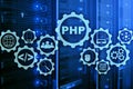 PHP programming language. Developing programming and coding technologies.Cyber space concept. Royalty Free Stock Photo