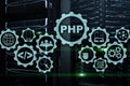 PHP programming language. Developing programming and coding technologies.Cyber space concept. Royalty Free Stock Photo