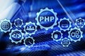 PHP programming language. Developing programming and coding technologies.Cyber space concept Royalty Free Stock Photo