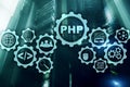PHP programming language. Developing programming and coding technologies.Cyber space concept. Royalty Free Stock Photo