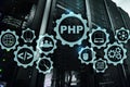 PHP programming language. Developing programming and coding technologies.Cyber space concept Royalty Free Stock Photo