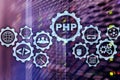 PHP programming language. Developing programming and coding technologies. Cyber space concept Royalty Free Stock Photo