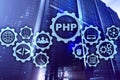 PHP programming language. Developing programming and coding technologies. Cyber space concept. Royalty Free Stock Photo