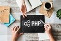 PHP programming language. Web and application development concept. Royalty Free Stock Photo