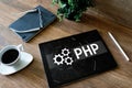 PHP programming language. Web and application development concept. Royalty Free Stock Photo