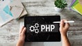 PHP programming language. Web and application development concept. Royalty Free Stock Photo