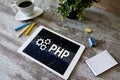 PHP programming language. Web and application development concept. Royalty Free Stock Photo