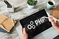 PHP programming language. Web and application development concept. Royalty Free Stock Photo