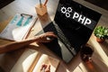 PHP programming language. Web and application development concept. Royalty Free Stock Photo