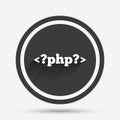 PHP sign icon. Programming language symbol.