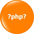 PHP sign icon. Programming language symbol. Circles buttons