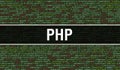 PHP text written on Programming code abstract technology background of software developer and Computer script. PHP concept of code Royalty Free Stock Photo