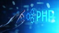 PHP Web development and coding internet and technology concept on virtual screen. Royalty Free Stock Photo