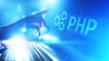 PHP Web development and coding internet and technology concept on virtual screen. Royalty Free Stock Photo