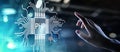 PHP Web development and coding internet and technology concept on virtual screen. Royalty Free Stock Photo