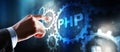 PHP. Web development concept. A general purpose interpreted scripting language Royalty Free Stock Photo