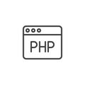 PHP web programming language line icon Royalty Free Stock Photo