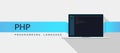 PHP web programming language with script code on laptop screen, programming language code illustration Royalty Free Stock Photo