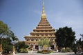 Phra Mahathat Kaen Nakhon pagoda in Wat Nong Waeng temple for thai people and travelers visit and pray at Khon kaen, Thailand Royalty Free Stock Photo